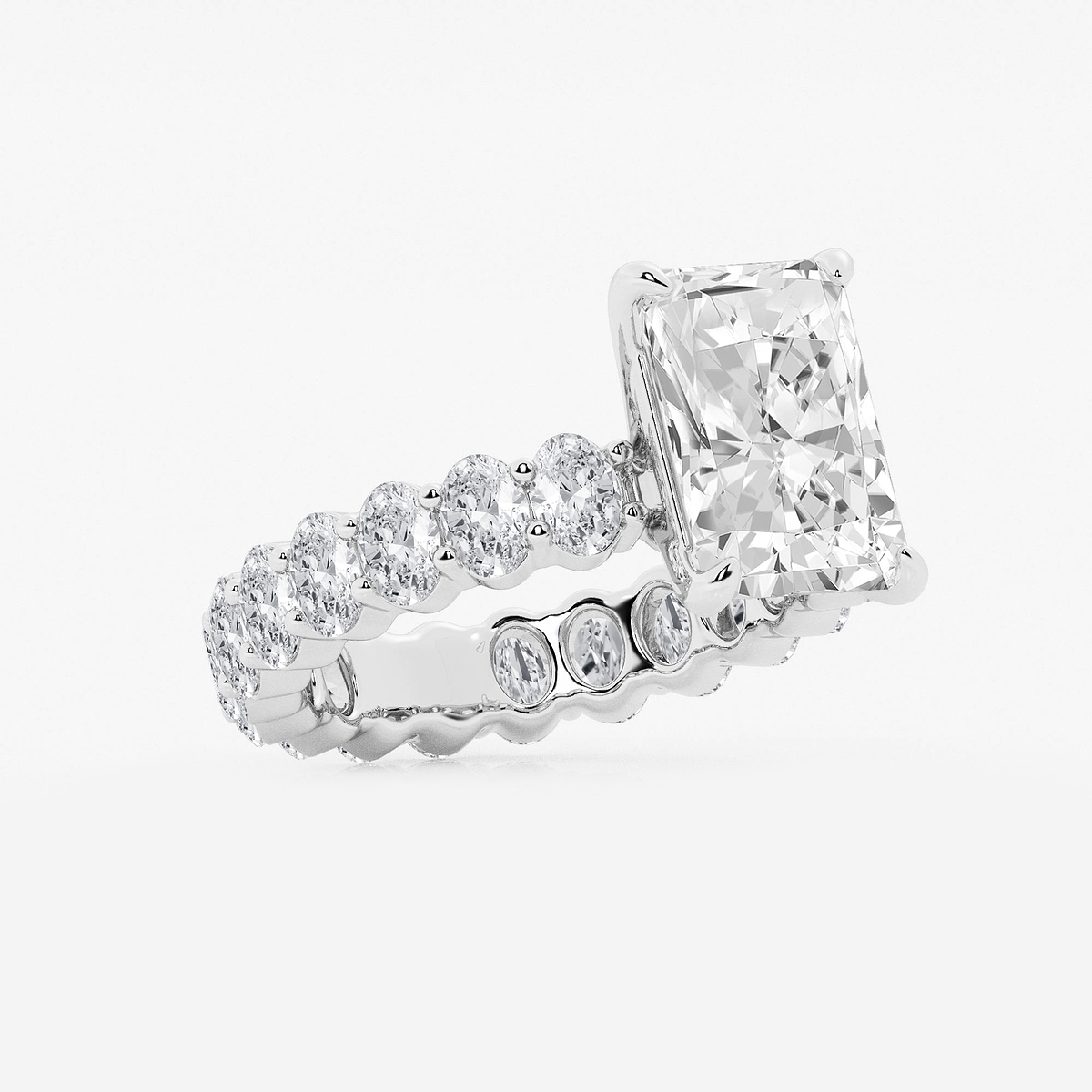 7 1/3 ctw Radiant Lab Grown Diamond Eternity Engagement Ring Platinum, E+, VS1+