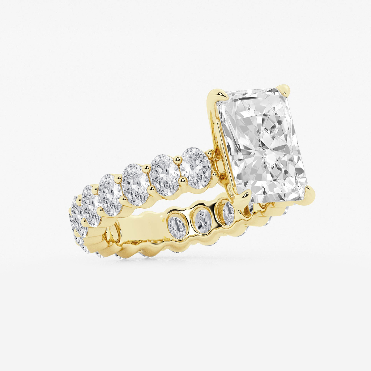 Additional Image 1 for  7 1/3 ctw Radiant Lab Grown Diamond Eternity Engagement Ring