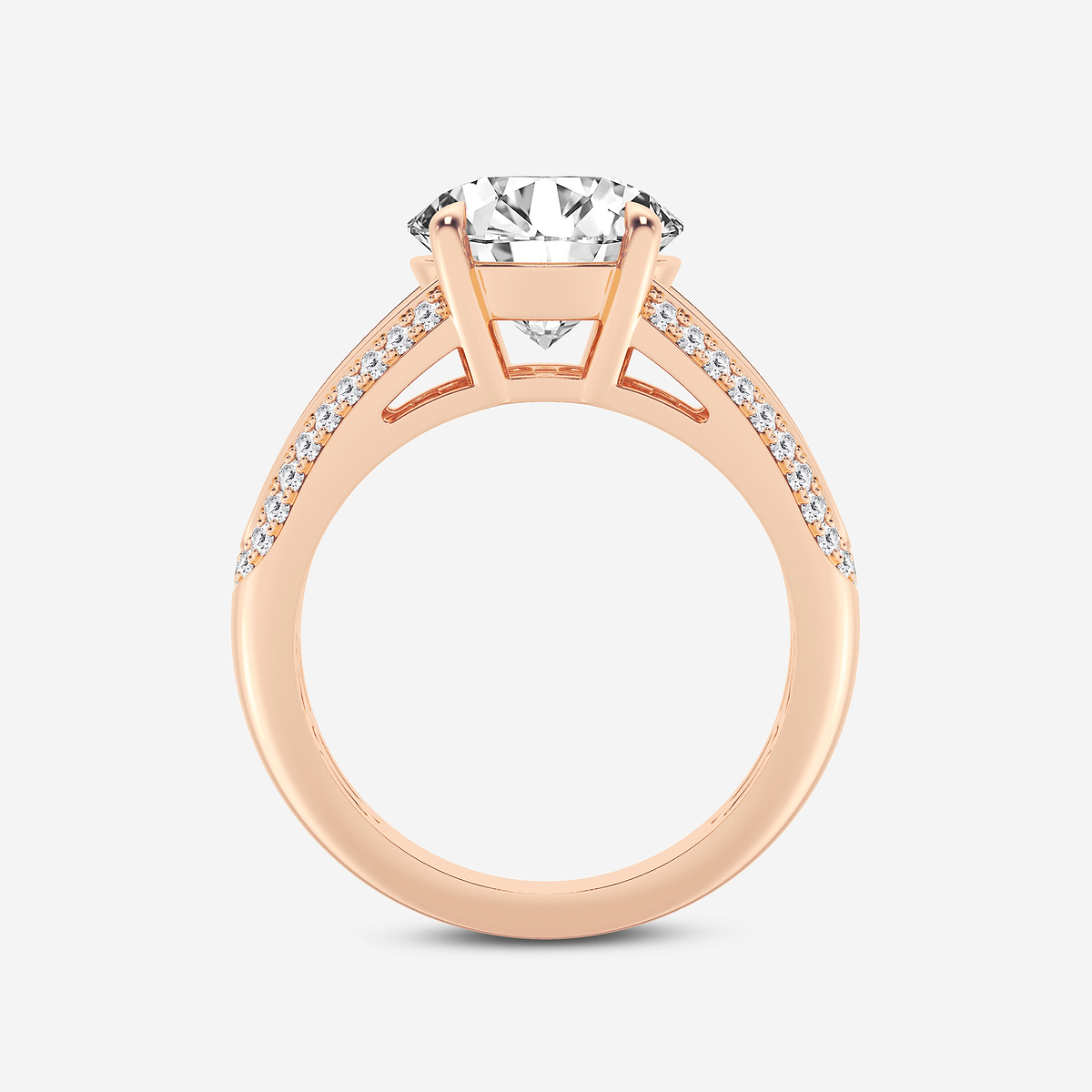 Additional Image 1 for  4 ctw Round Lab Grown Diamond Side Stone Engagement Ring