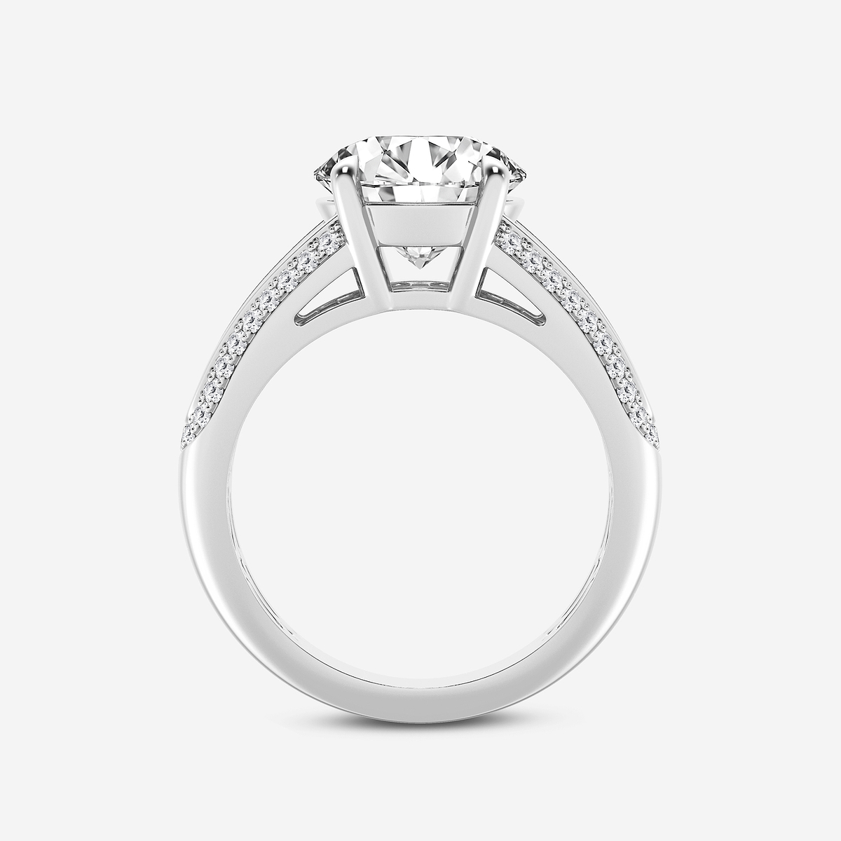 Additional Image 1 for  4 ctw Round Lab Grown Diamond Side Stone Engagement Ring