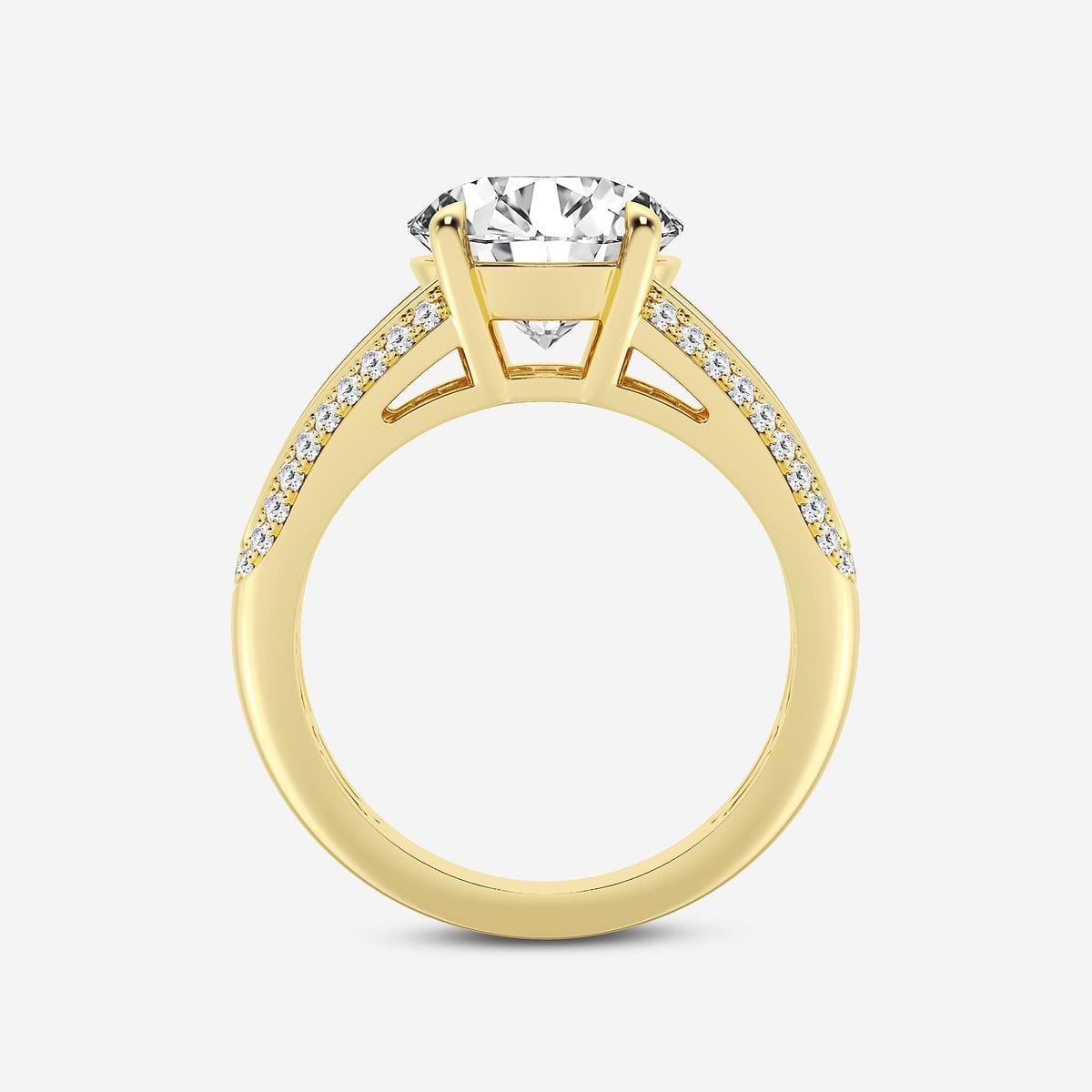 Erica 4 ctw Round Lab Grown Diamond Side Stone Engagement