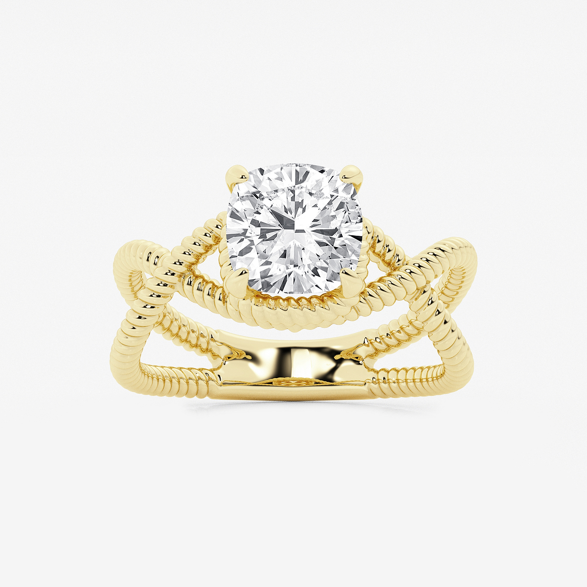 3 ctw Cushion Lab Grown Diamond Solitaire Engagement Ring