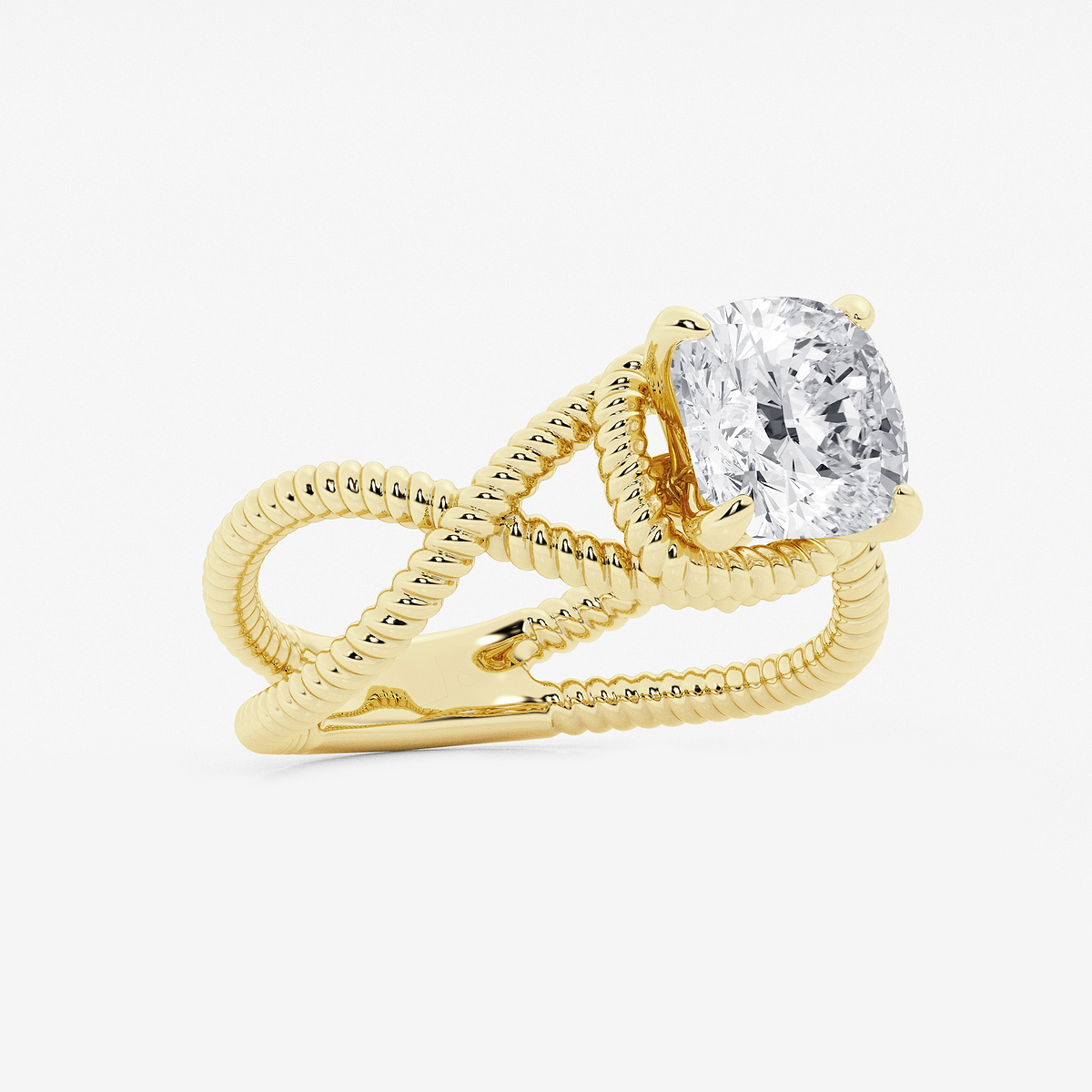 Additional Image 1 for  3 ctw Cushion Lab Grown Diamond Solitaire Engagement Ring
