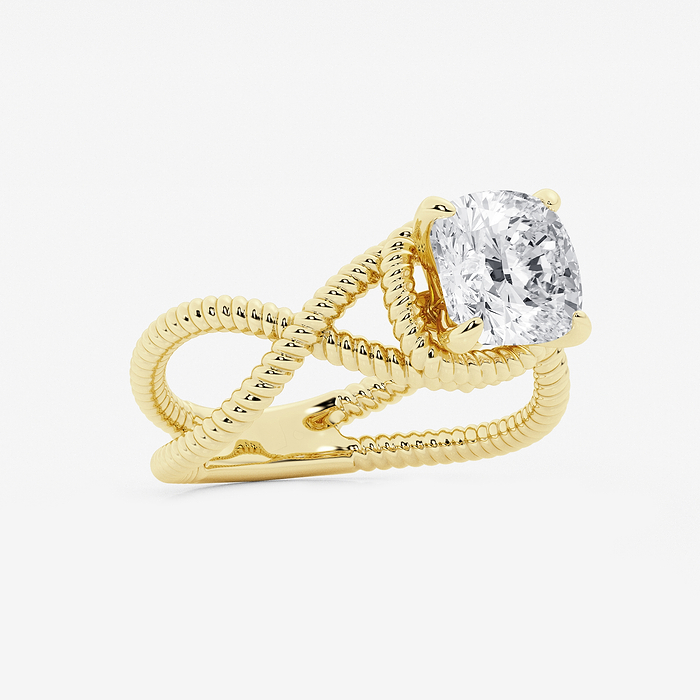 Isla - 3 ctw Cushion Lab Grown Diamond Solitaire Engagement Ring