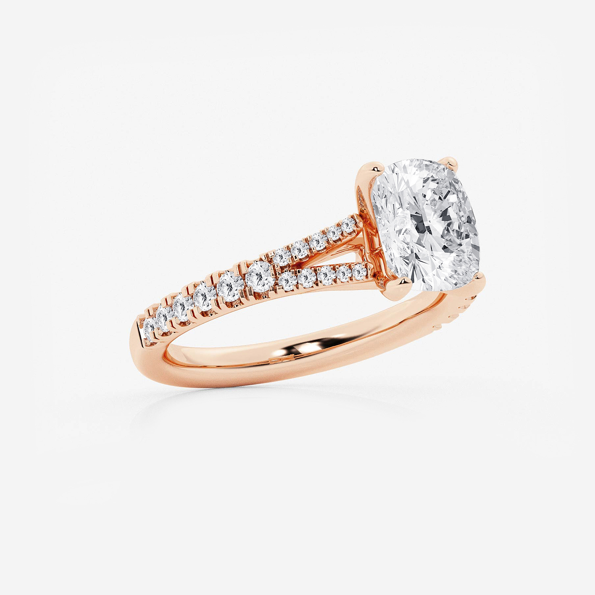 Additional Image 1 for  1 ctw Elongated Cushion Lab Grown Diamond Split Shank Engagement Ring