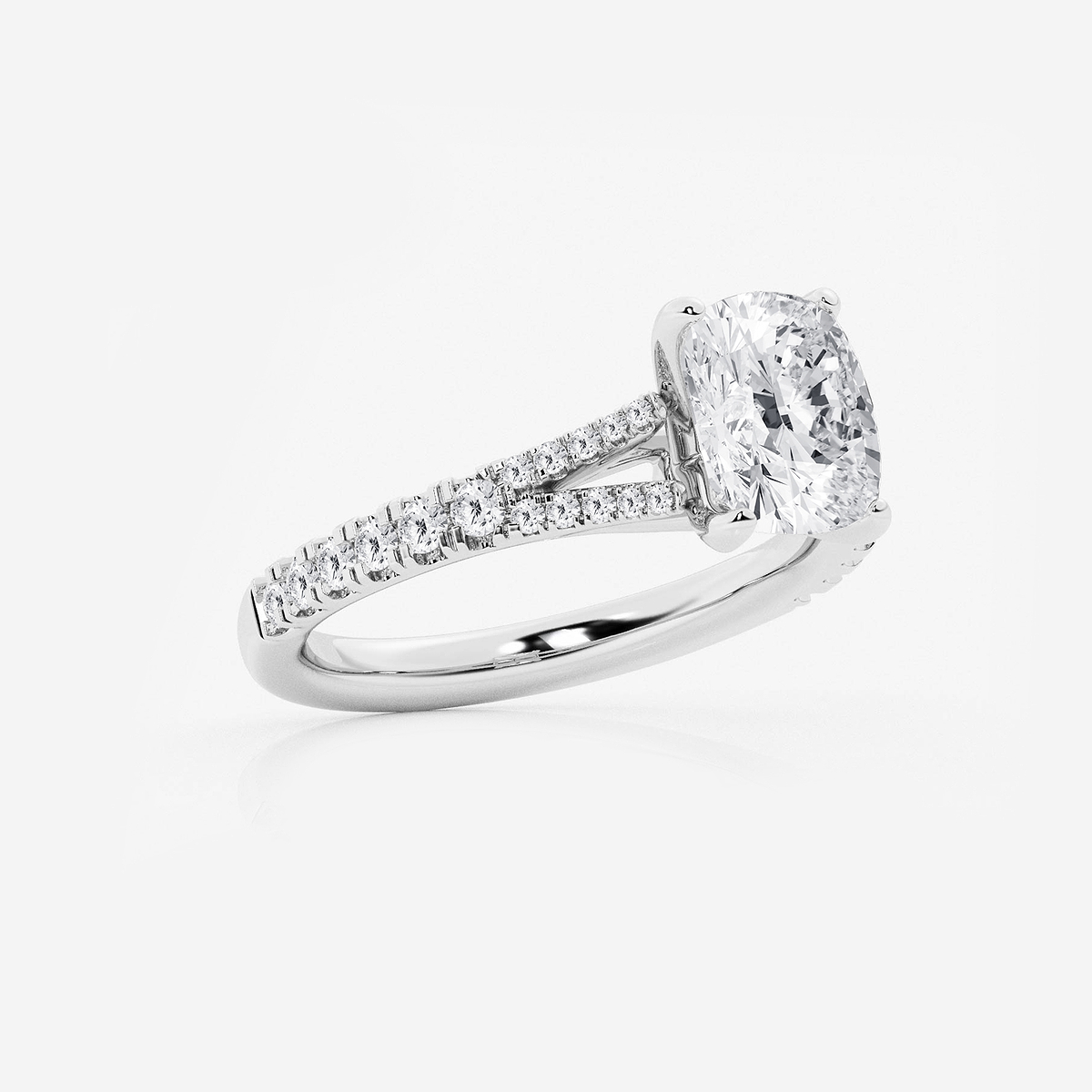 Additional Image 1 for  1 7/8 ctw Elongated Cushion Lab Grown Diamond Split Shank Engagement Ring