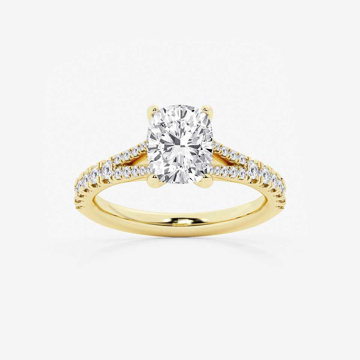 1 1/3 ctw Elongated Cushion Lab Grown Diamond Split Shank Engagement Ring