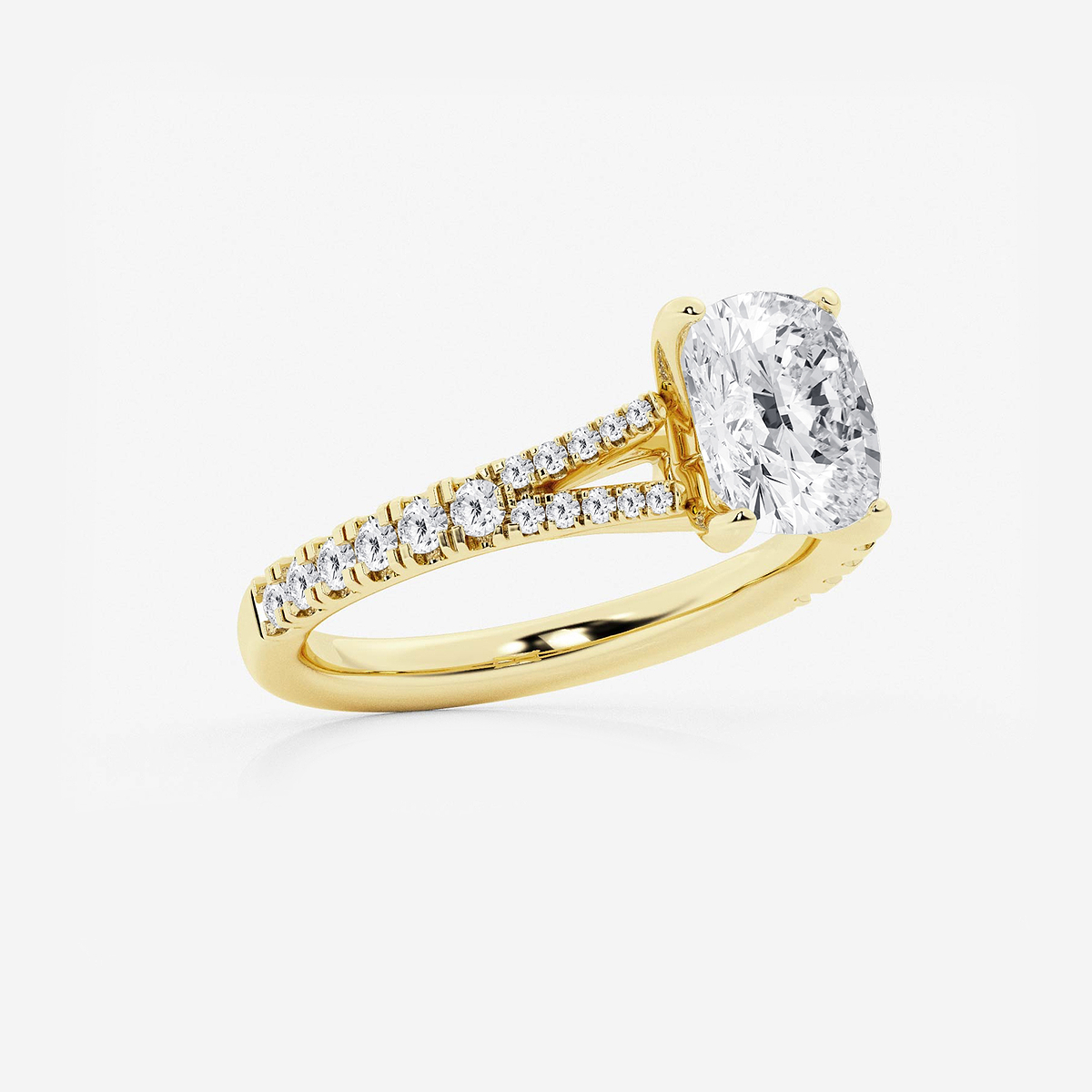 Additional Image 1 for  1 1/3 ctw Elongated Cushion Lab Grown Diamond Split Shank Engagement Ring