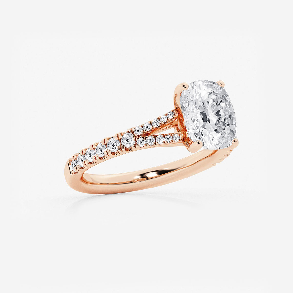 Additional Image 1 for  2 7/8 ctw Elongated Cushion Lab Grown Diamond Side Stone Engagement Ring