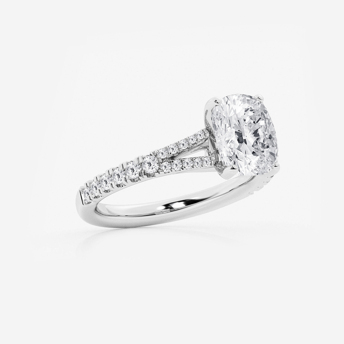 Additional Image 1 for  2 7/8 ctw Elongated Cushion Lab Grown Diamond Side Stone Engagement Ring