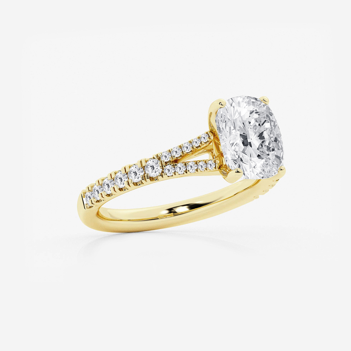 Additional Image 1 for  2 7/8 ctw Elongated Cushion Lab Grown Diamond Side Stone Engagement Ring