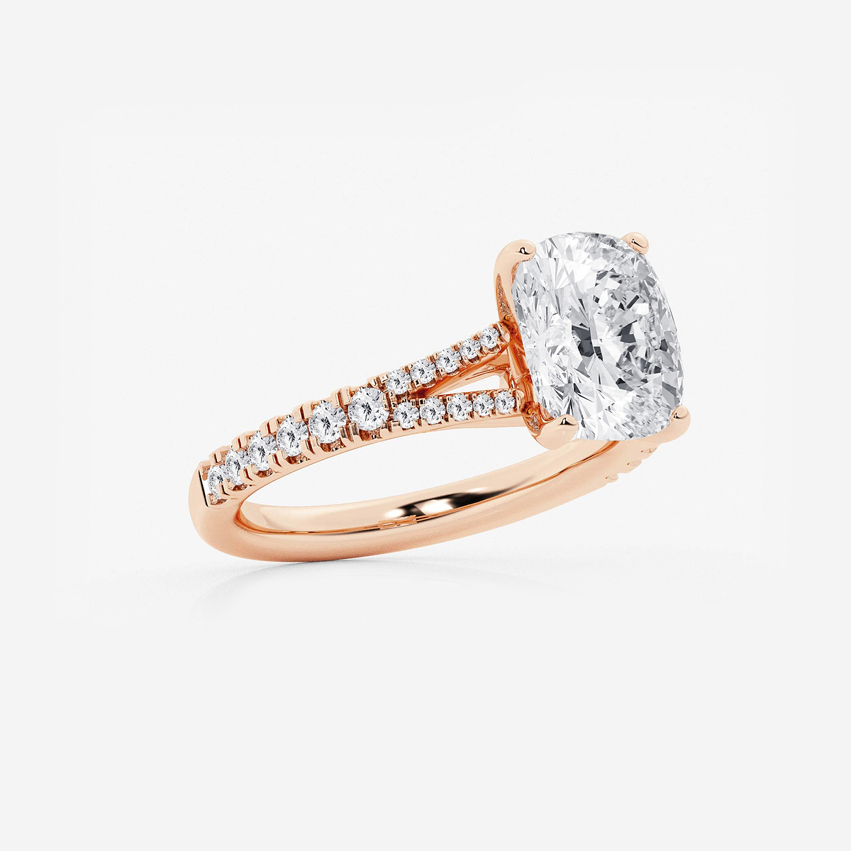 Additional Image 1 for  3 1/3 ctw Elongated Cushion Lab Grown Diamond Side Stone Engagement Ring
