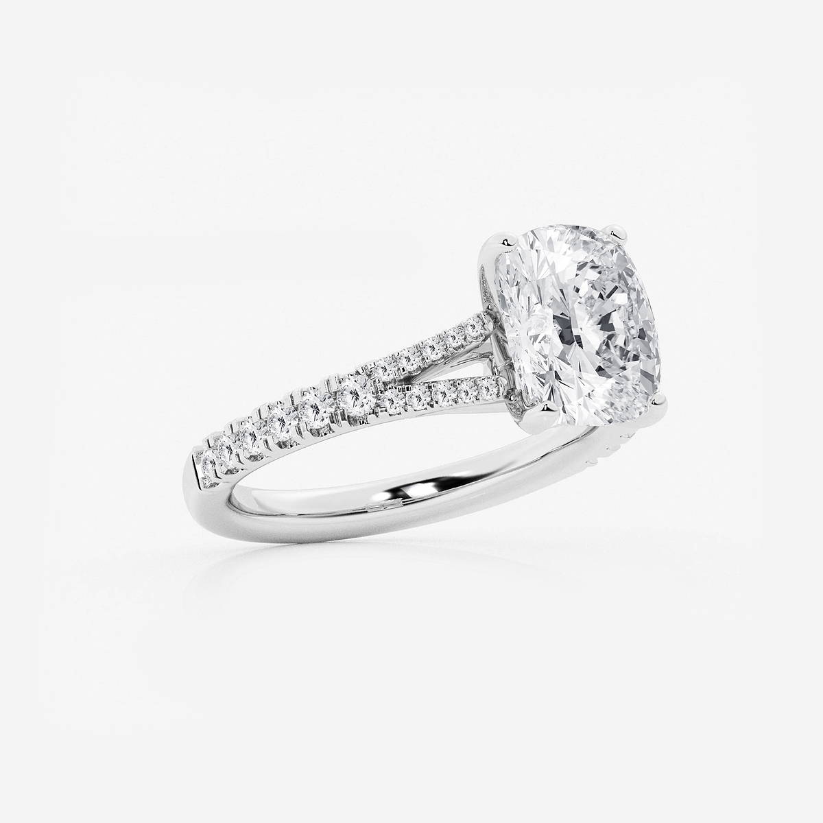 Additional Image 1 for  3 1/3 ctw Elongated Cushion Lab Grown Diamond Side Stone Engagement Ring