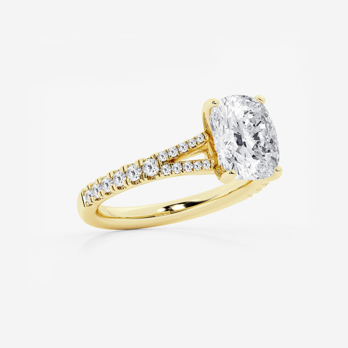 Additional Image 1 for  3 1/3 ctw Elongated Cushion Lab Grown Diamond Side Stone Engagement Ring