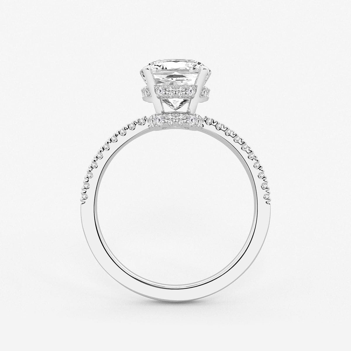 Additional Image 1 for  3 1/5 ctw Elongated Cushion Lab Grown Diamond Hidden Halo Engagement Ring