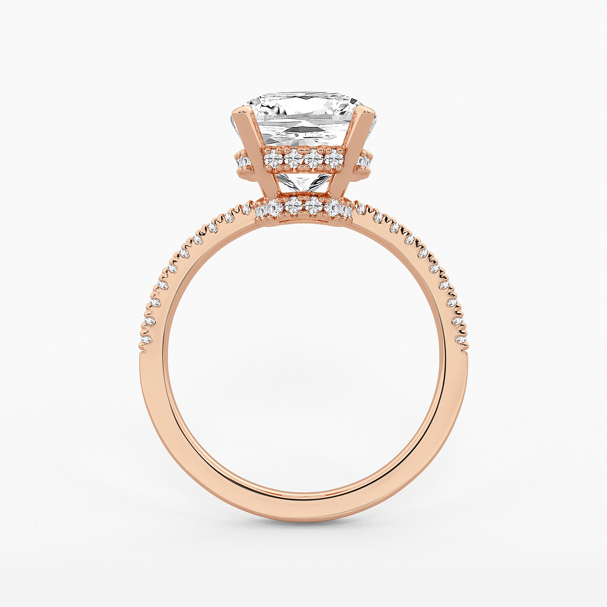Additional Image 1 for  5 1/4 ctw Elongated Cushion Lab Grown Diamond Hidden Halo Engagement Ring