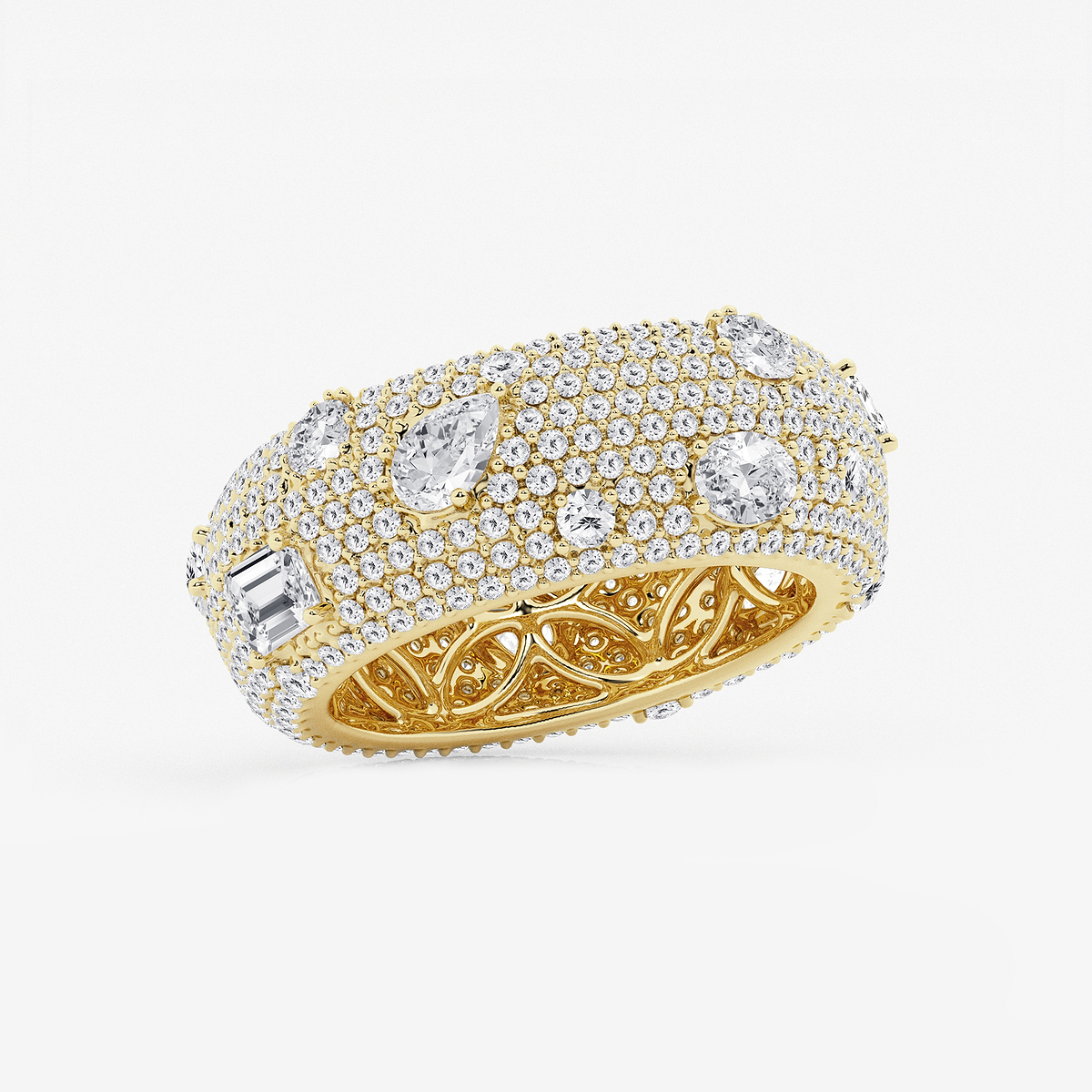 Additional Image 1 for  3 3/4 ctw Multi-Shape Lab Grown Diamond Pave Scatter Eternity Band