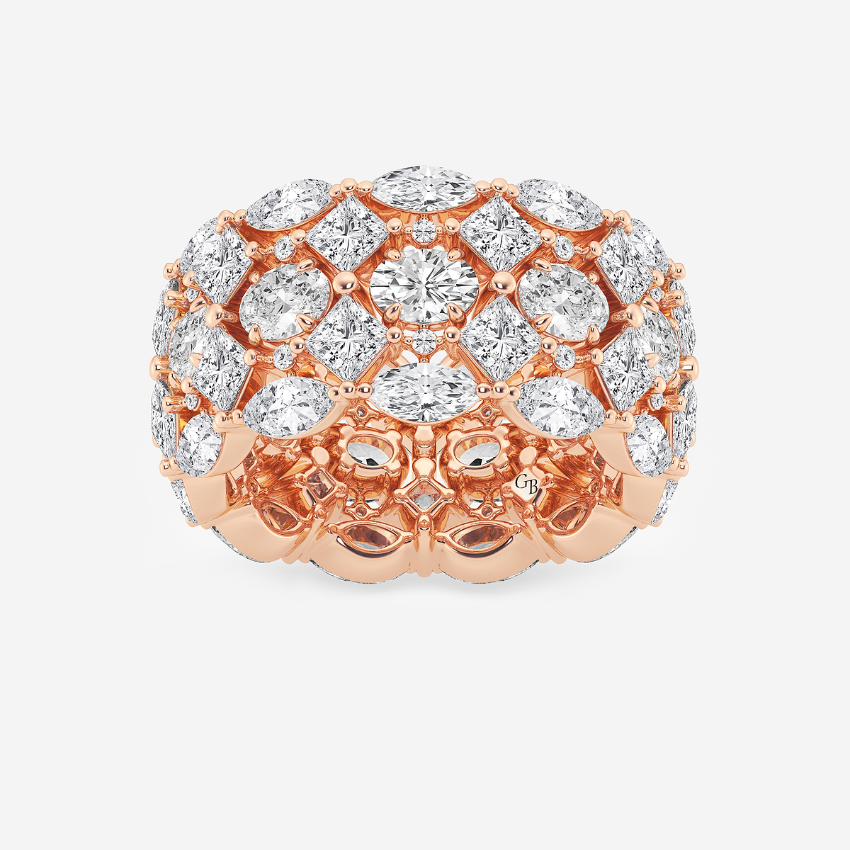 7 ctw Mosaic Design Multi-Shape Lab Grown Diamond Eternity Band
