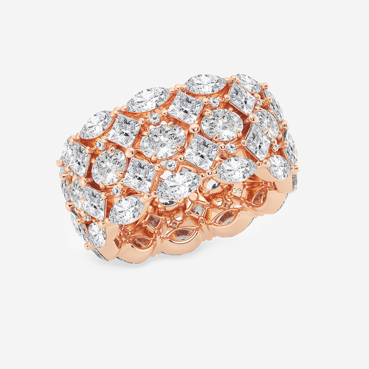 Additional Image 1 for  7 ctw Mosaic Design Multi-Shape Lab Grown Diamond Eternity Band