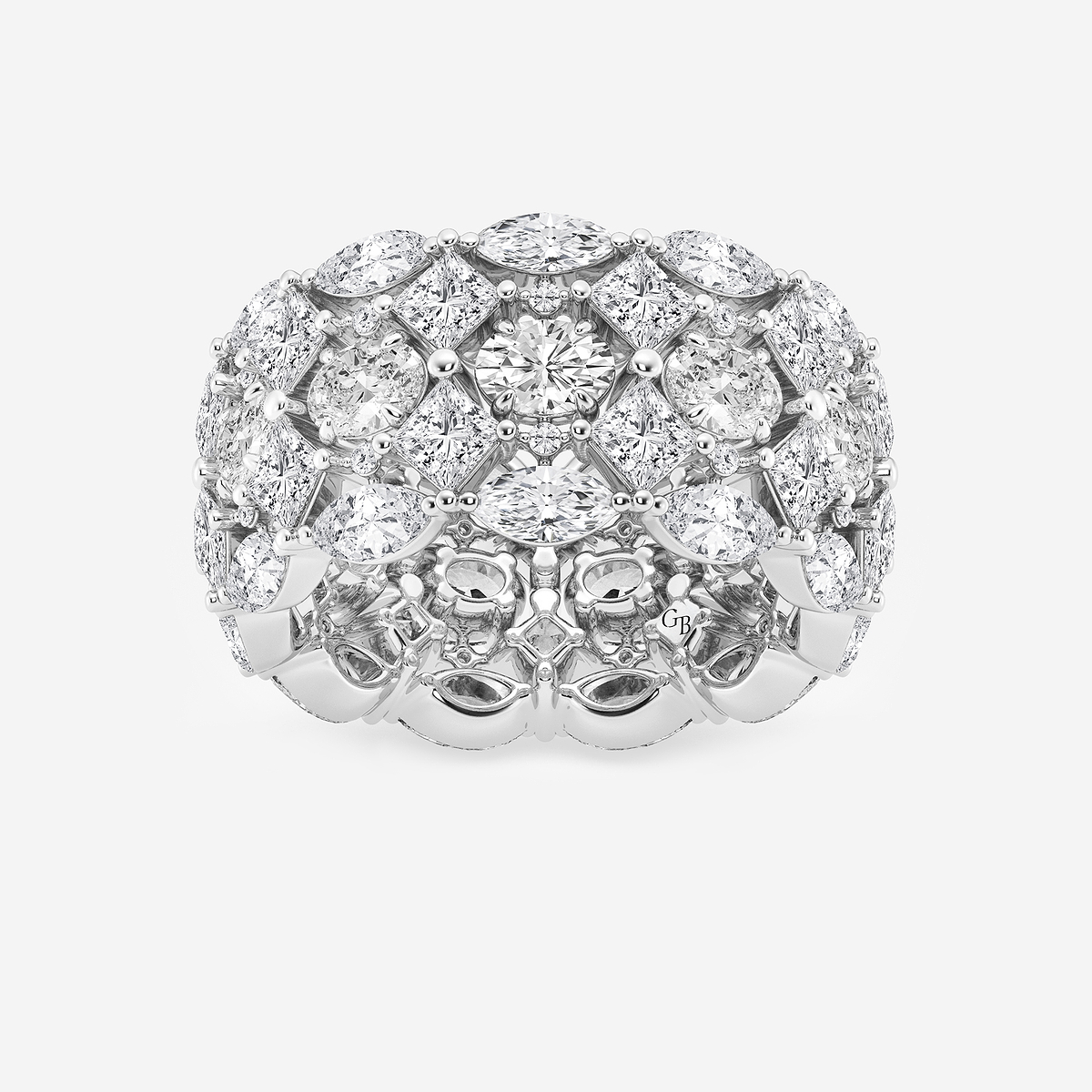 7 ctw Mosaic Design Multi-Shape Lab Grown Diamond Eternity Band