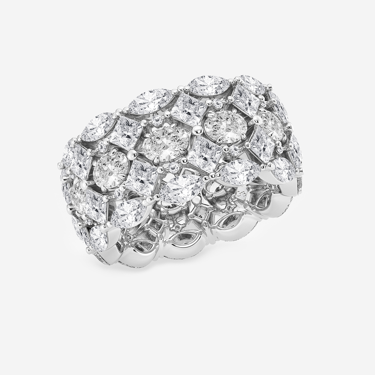 Additional Image 1 for  7 ctw Mosaic Design Multi-Shape Lab Grown Diamond Eternity Band