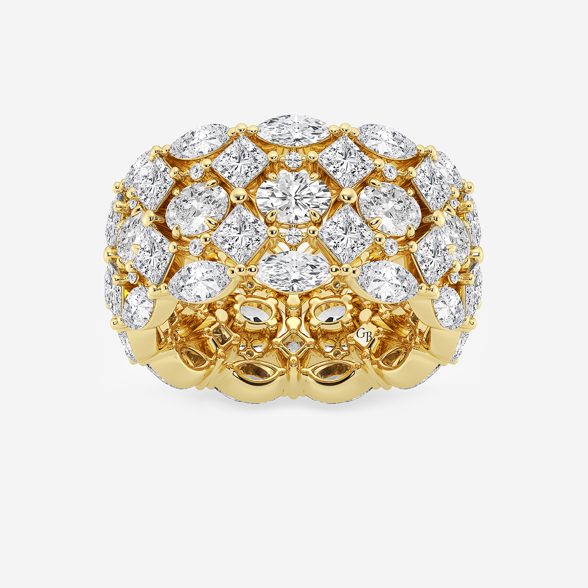 7 ctw Mosaic Design Multi-Shape Lab Grown Diamond Eternity Band