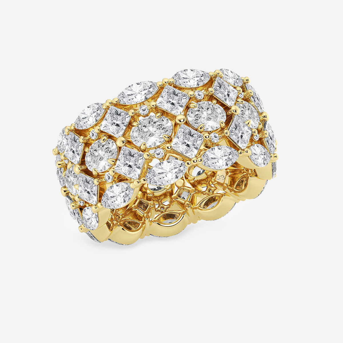 Additional Image 1 for  7 ctw Mosaic Design Multi-Shape Lab Grown Diamond Eternity Band