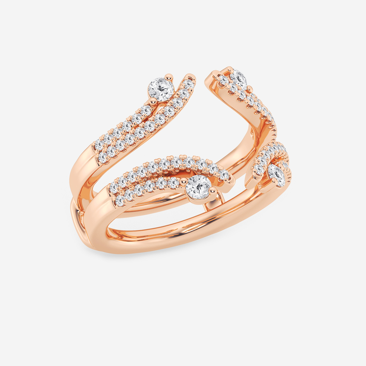 Additional Image 1 for  1/2 ctw Round Lab Grown Diamond Two Row Ring Enhancer