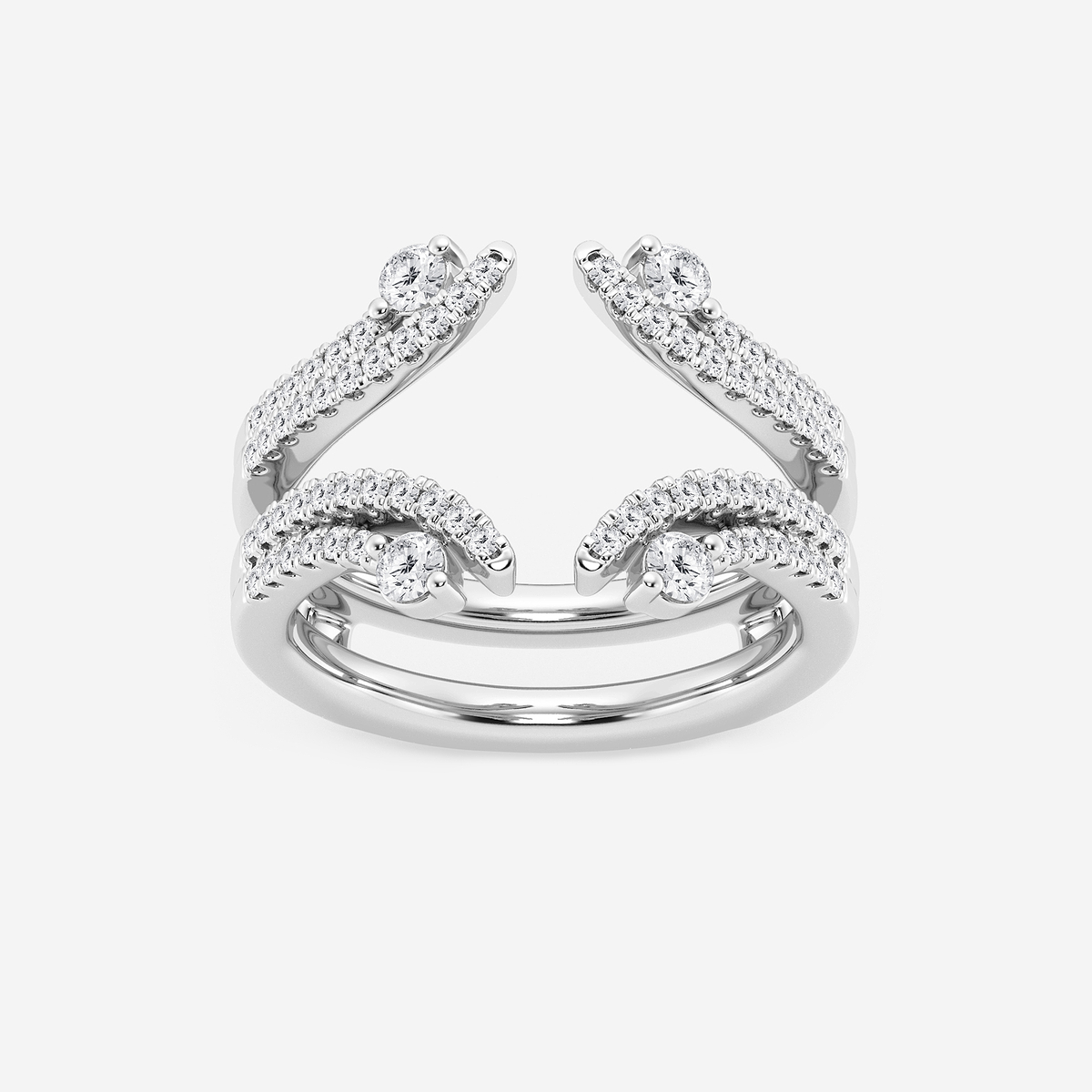 1/2 ctw Round Lab Grown Diamond Two Row Ring Enhancer