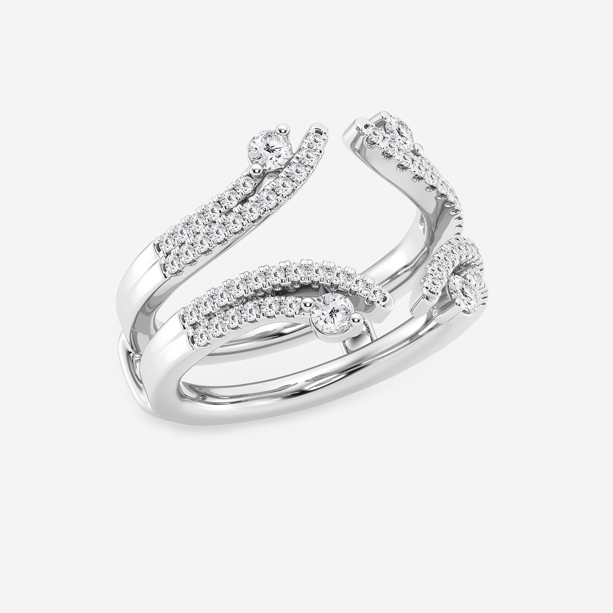 Additional Image 1 for  1/2 ctw Round Lab Grown Diamond Two Row Ring Enhancer
