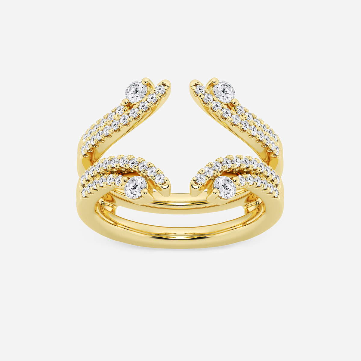 1/2 ctw Round Lab Grown Diamond Two Row Ring Enhancer