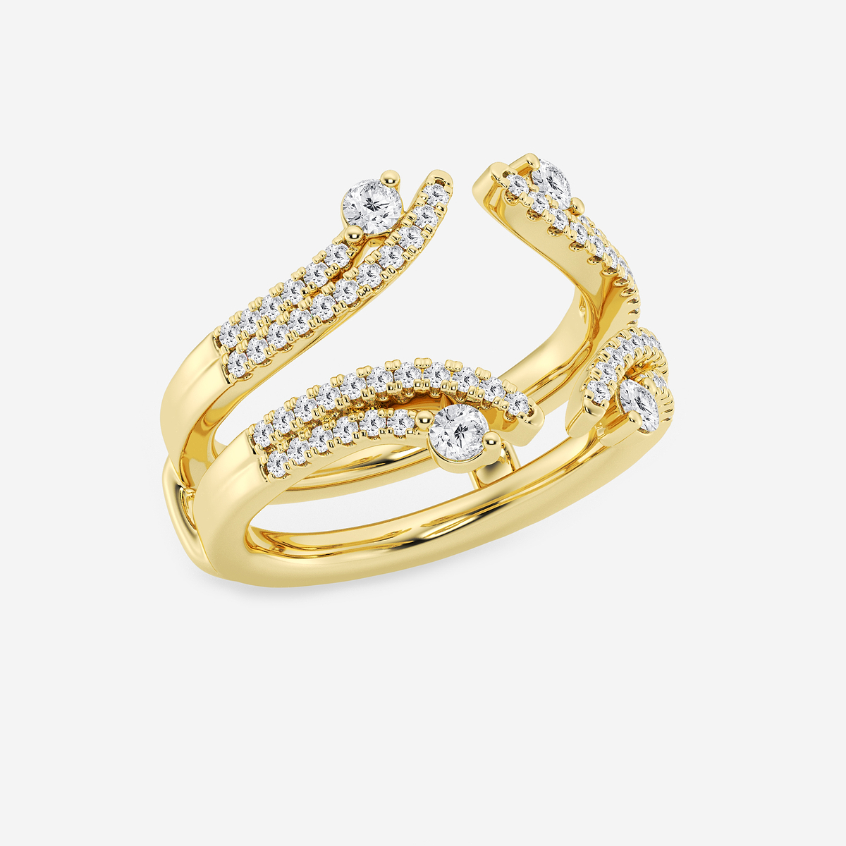 Additional Image 1 for  1/2 ctw Round Lab Grown Diamond Two Row Ring Enhancer