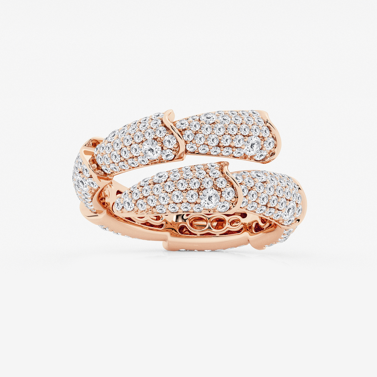 1 1/2 ctw Round Lab Grown Diamond Pave Stacked Bypass Ring