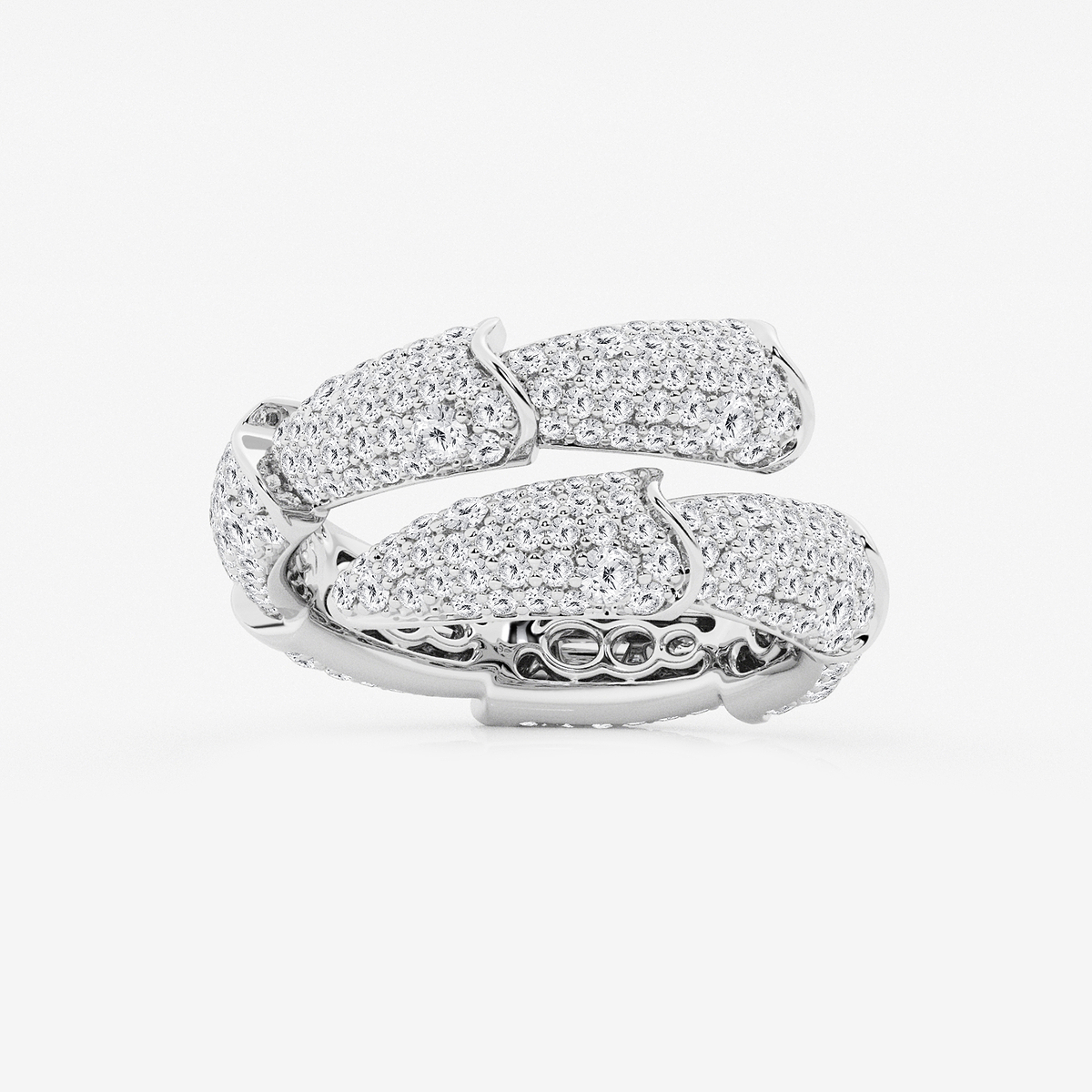 1 1/2 ctw Round Lab Grown Diamond Pave Stacked Bypass Ring