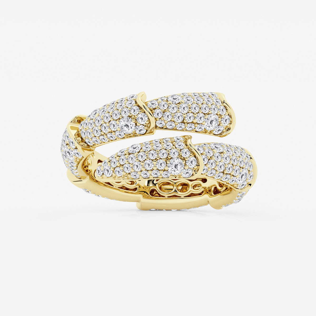 1 1/2 ctw Round Lab Grown Diamond Pave Stacked Bypass Ring