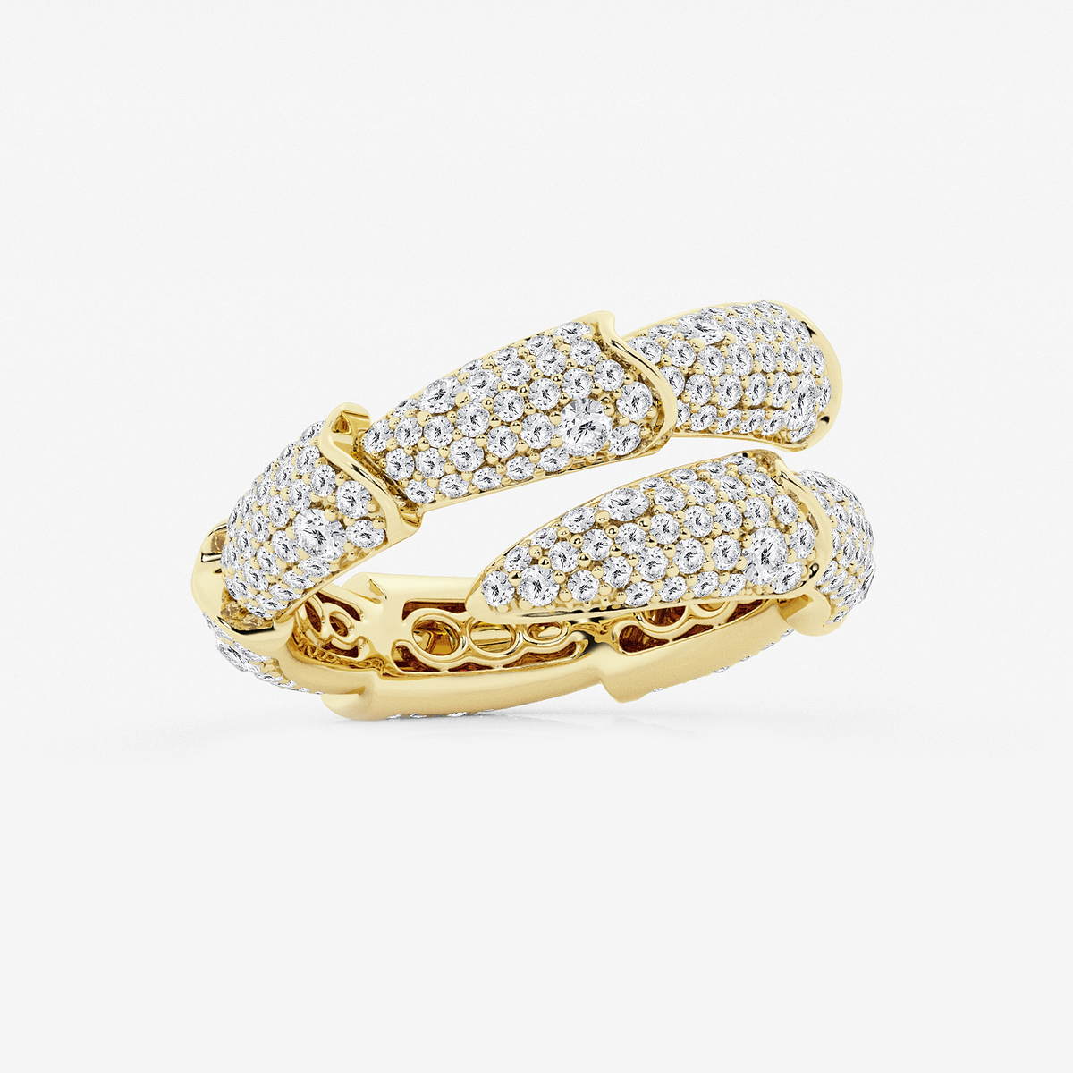 Additional Image 1 for  1 1/2 ctw Round Lab Grown Diamond Pave Stacked Bypass Ring