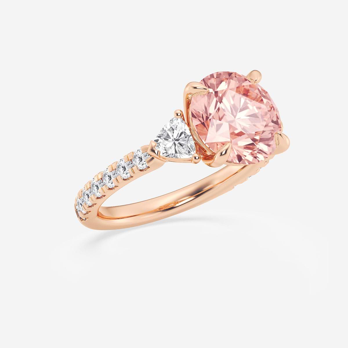 Additional Image 1 for  3 7/8 ctw Fancy Pink Round Lab Grown Diamond Side Stone Engagement Ring