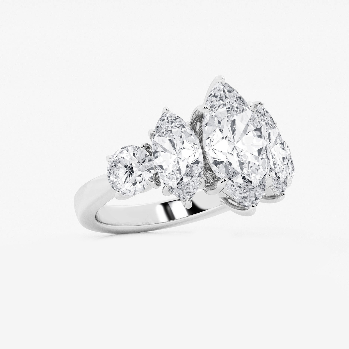 Additional Image 1 for  6 1/5 ctw Marquise Lab Grown Diamond Three-Stone Engagement Ring