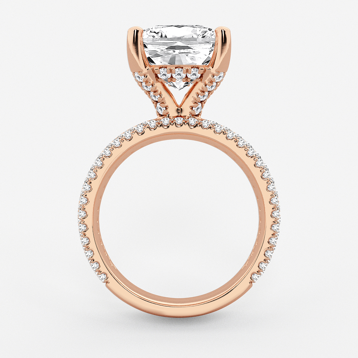 Additional Image 1 for  3 7/8 ctw Cushion Lab Grown Diamond Hidden Halo Engagement Ring