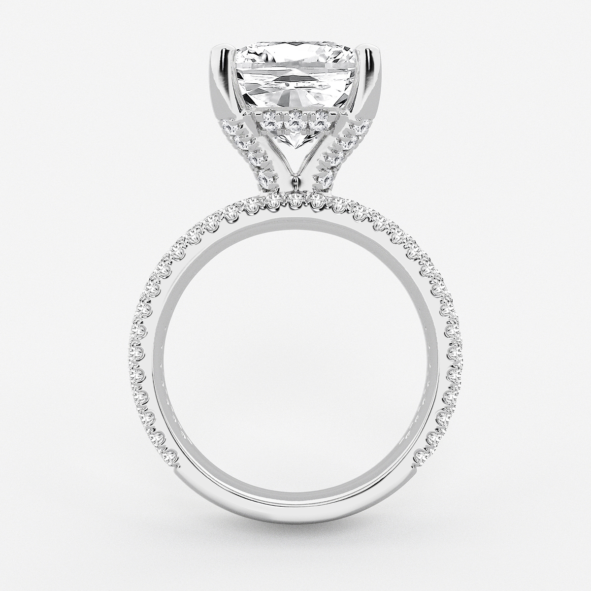 Additional Image 1 for  3 7/8 ctw Cushion Lab Grown Diamond Hidden Halo Engagement Ring