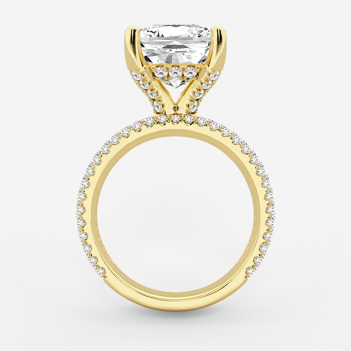 Additional Image 1 for  3 7/8 ctw Cushion Lab Grown Diamond Hidden Halo Engagement Ring