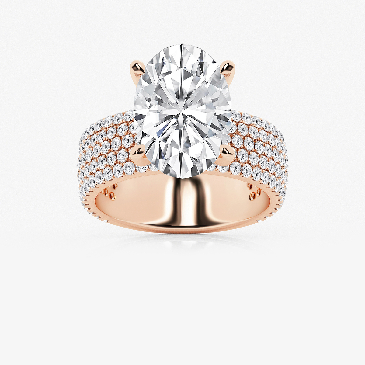 3 7/8 ctw Oval Lab Grown Diamond Hidden Halo Engagement Ring