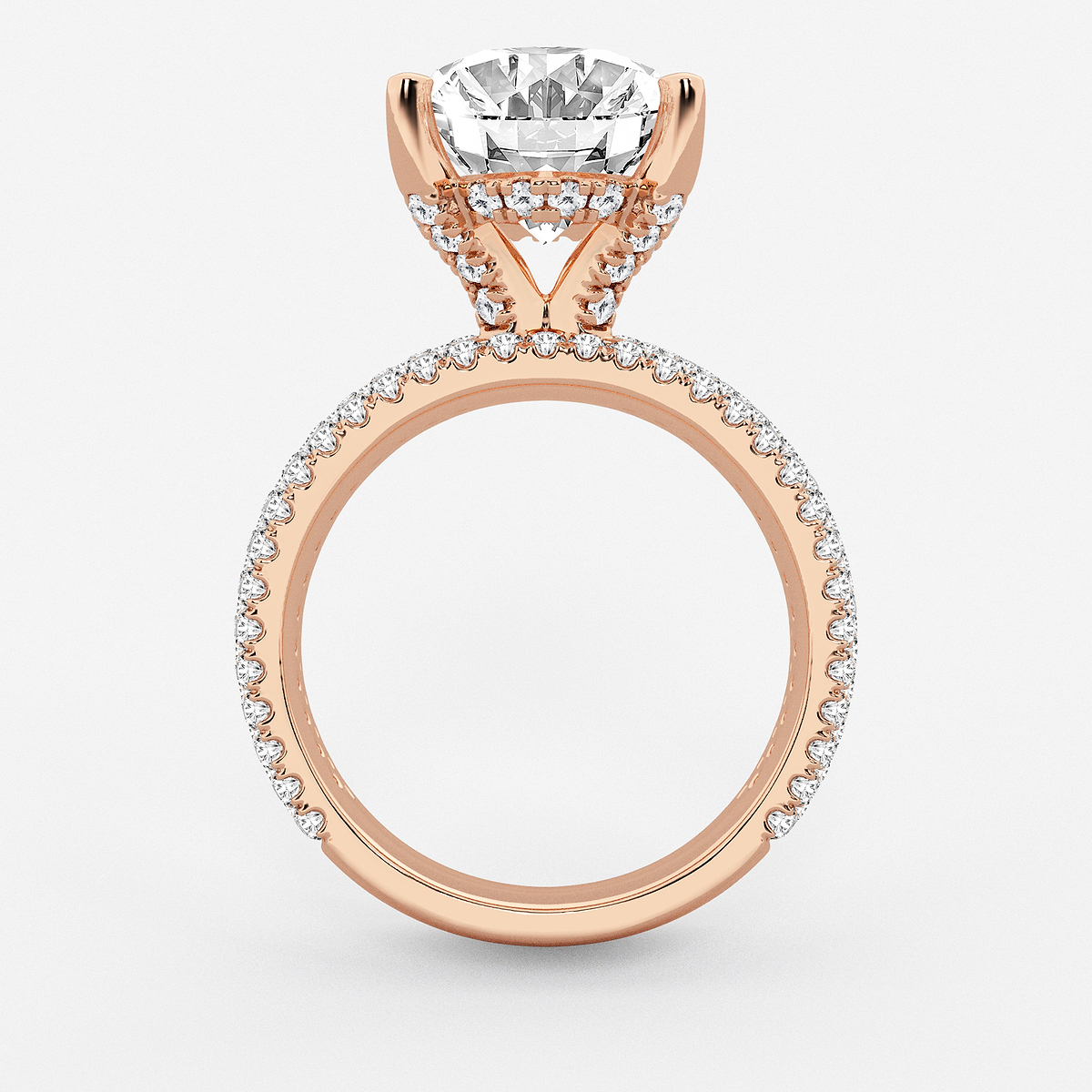 Additional Image 1 for  3 7/8 ctw Oval Lab Grown Diamond Hidden Halo Engagement Ring