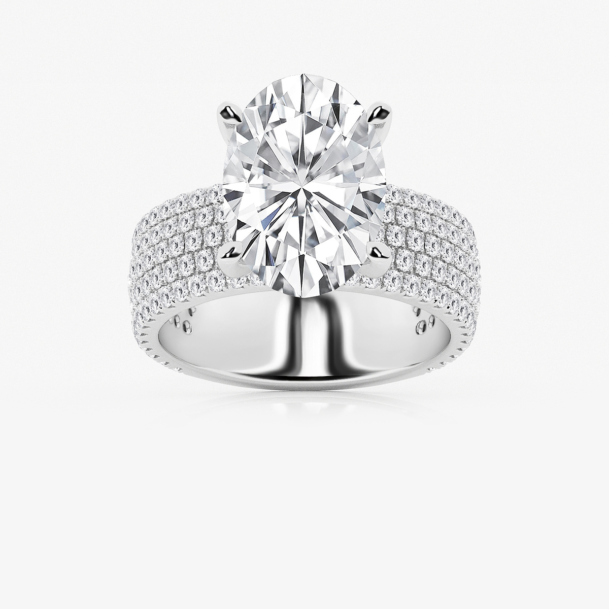 3 7/8 ctw Oval Lab Grown Diamond Hidden Halo Engagement Ring
