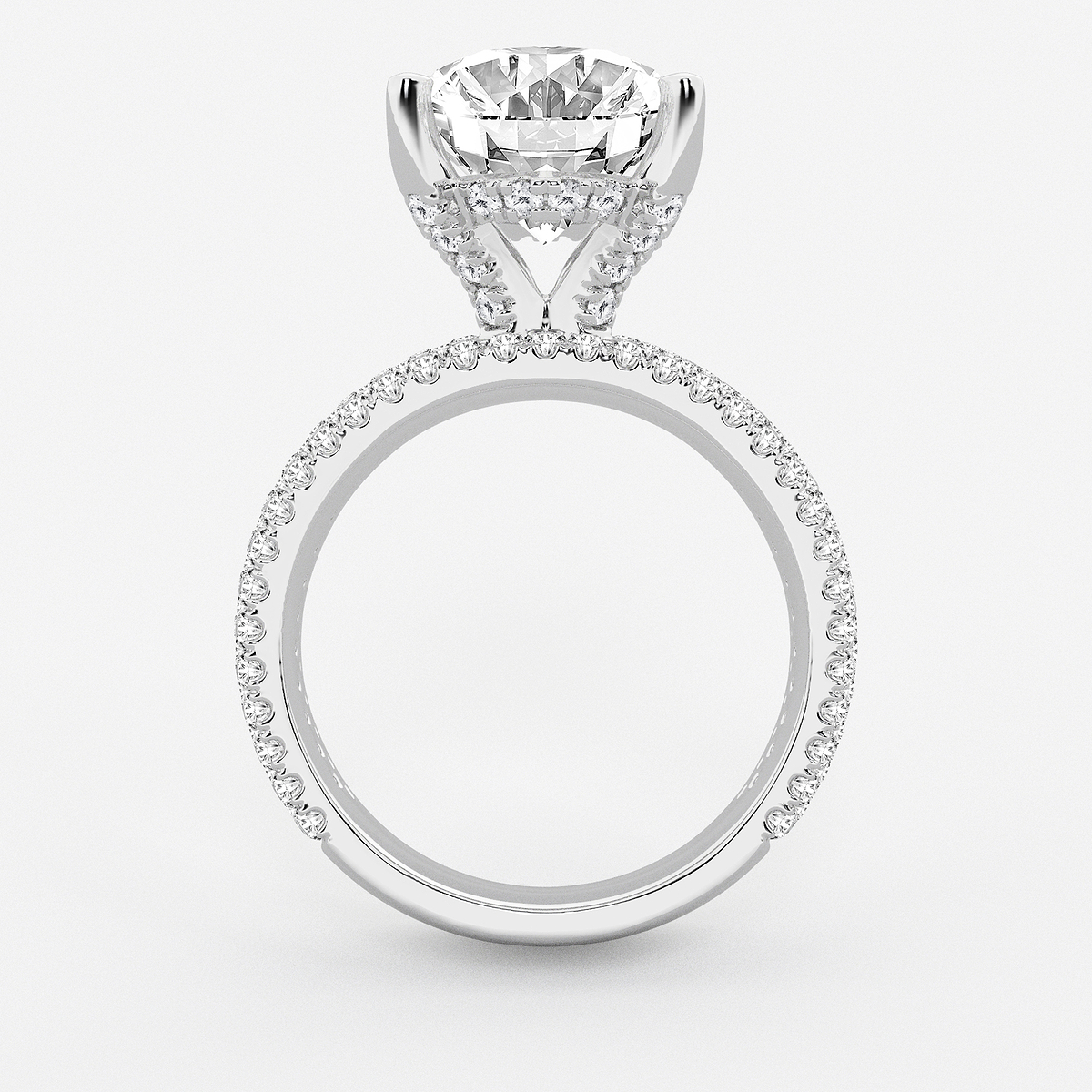 Additional Image 1 for  3 7/8 ctw Oval Lab Grown Diamond Hidden Halo Engagement Ring