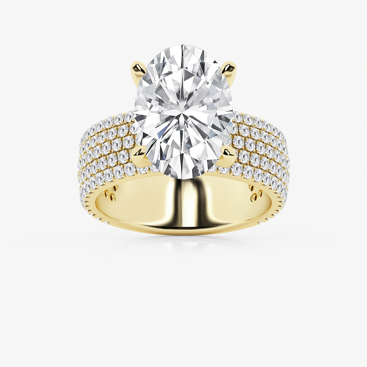 3 7/8 ctw Oval Lab Grown Diamond Hidden Halo Engagement Ring