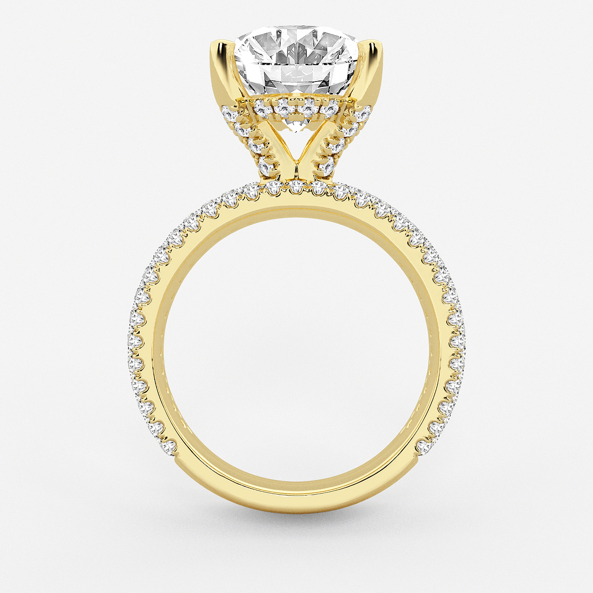 Additional Image 1 for  3 7/8 ctw Oval Lab Grown Diamond Hidden Halo Engagement Ring