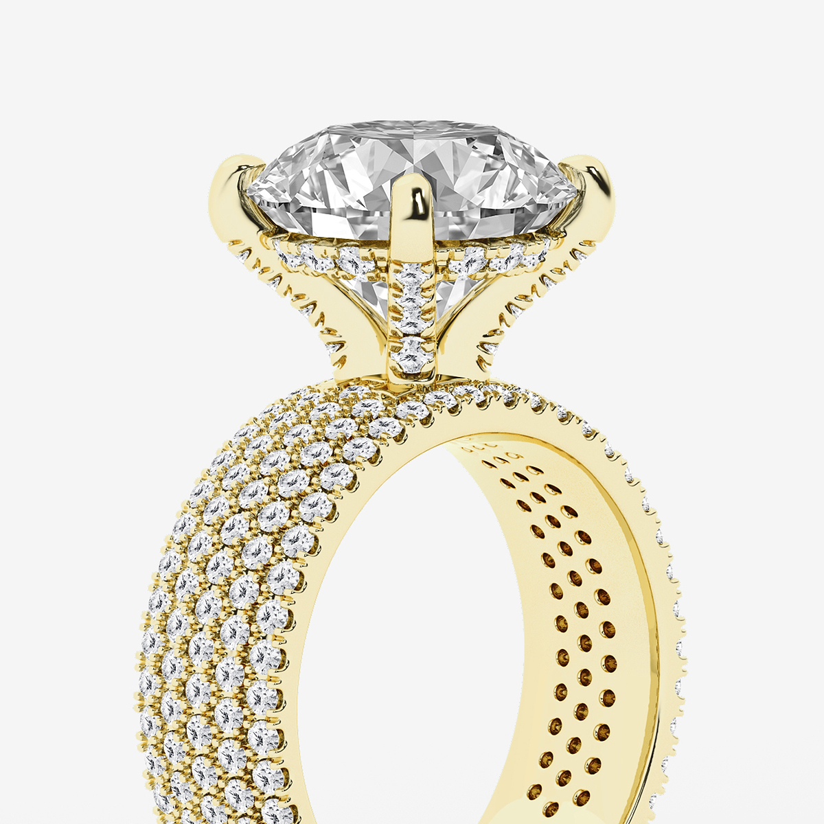 Additional Image 2 for  3 7/8 ctw Round Lab Grown Diamond Hidden Halo Engagement Ring