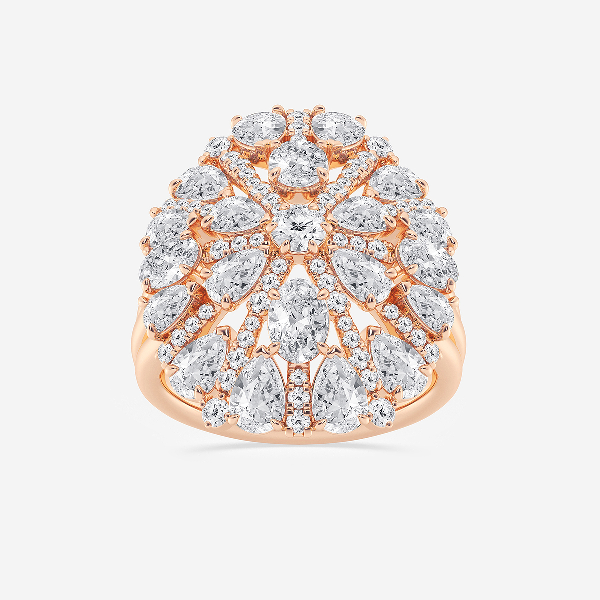 5 ctw Multi-Shape Lab Grown Diamond Floral Burst Ring