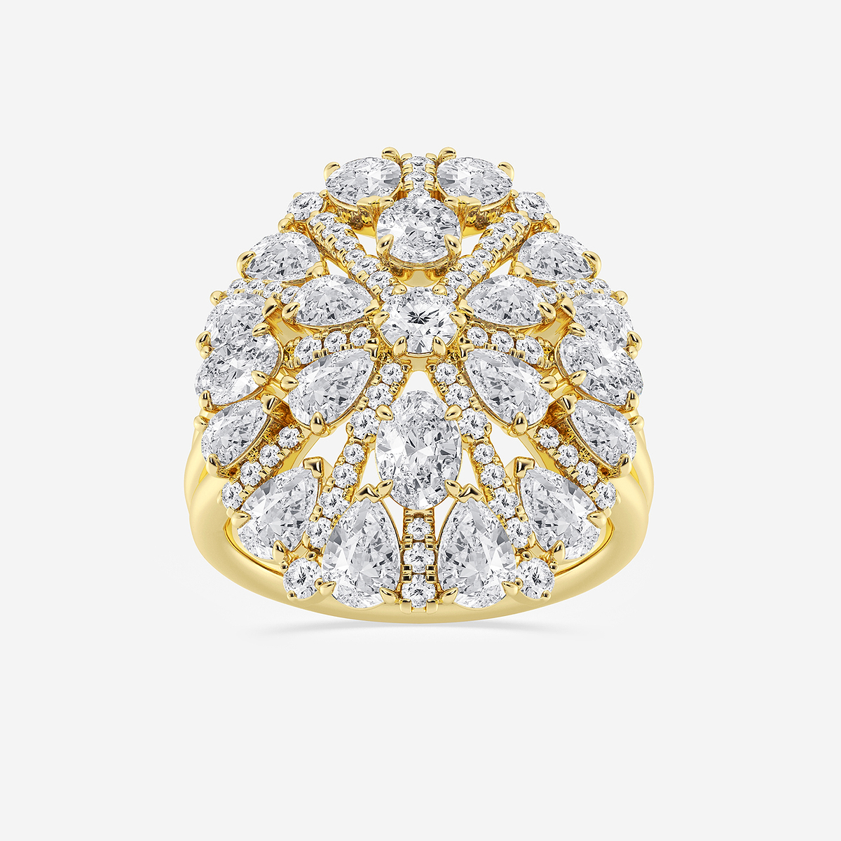 5 ctw Multi-Shape Lab Grown Diamond Floral Burst Ring